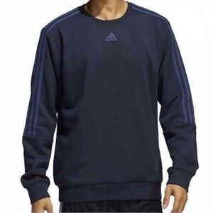 Adidas Regular Fit Fleece Lined Sweatshirt Athleisure Sporty Navy Blue NEW Men M